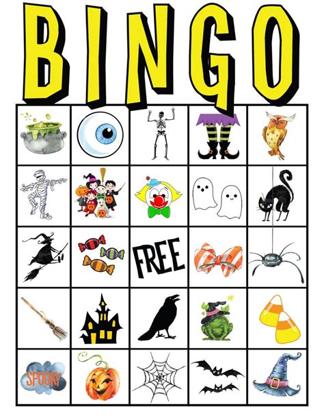 Halloween Bingo Cards Printable Bingo Activity Game A