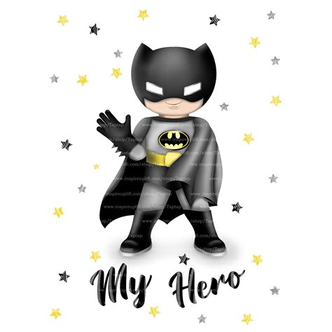 Cute Baby Batman Digital Clipart Illustration With White Iso Inspire