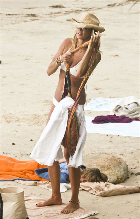 Elle Macpherson In White Bikini On Beach In Sydney Hawtcelebs