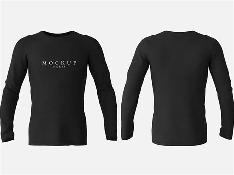 Long Sleeve T Shirt Mockup Front And Back Freebie Supply