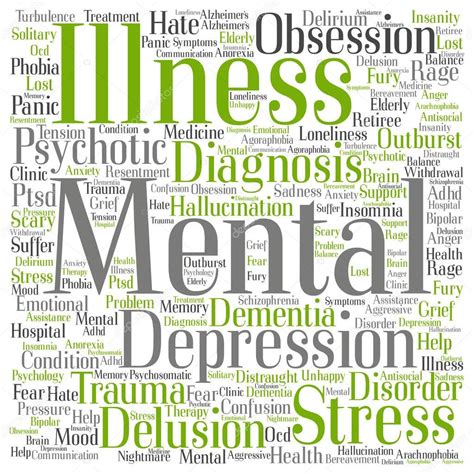 Conceptual mental illness word cloud — Stock Photo ...