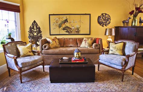 Brown And Mustard Yellow Living Room Interior Decorating