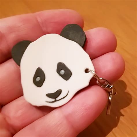 Panda Keychain With Custom Text Option 3d Printed T
