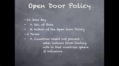 The Open Door Policy Youtube
