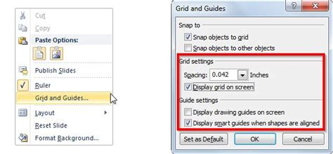 I also like to display the drawing guides (see below). Display Guidelines & Grid in PowerPoint 2010