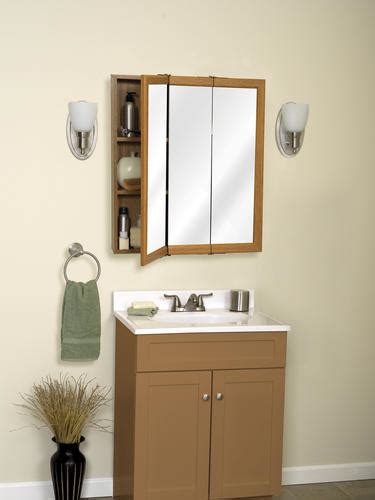 It is essential for mirror medicine cabinet designed for bathroom. Zenith 24" Oak Tri-view Medicine Cabinet at Menards®