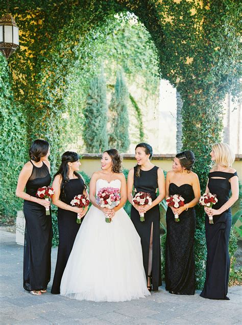 Full Length Black Bridesmaid Dresses Varying Styles