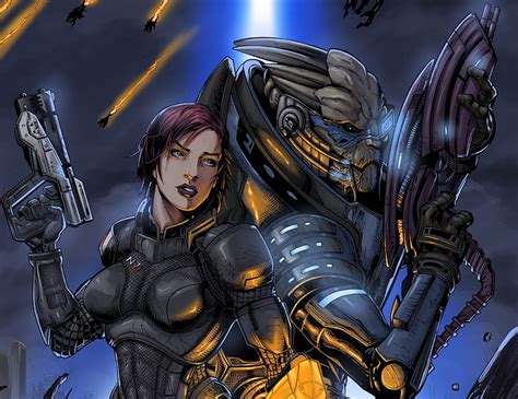 Hd Wallpaper Girl Fiction Alien Mass Effect Shepard Art Spectre