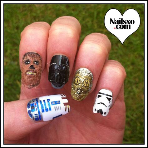 Star Wars Nail Art Design R2d2 May The 4th Be With You Chewbacca C3po