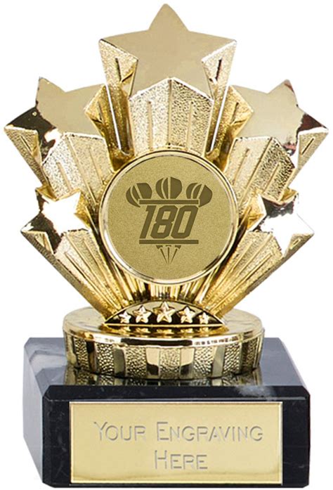 Gold Star Darts 180 Trophy On Marble Base 95cm 375