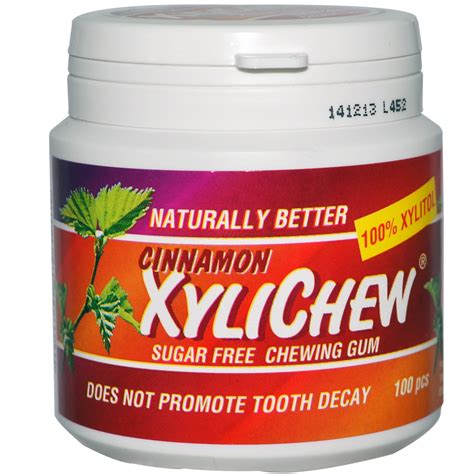 Xylichew Xylichew Sugar Free Chewing Gum Cinnamon 100 Pcs Iherb