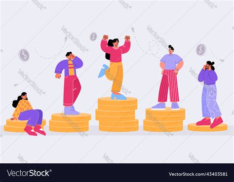 Salary Gap Wage Difference Concept Royalty Free Vector Image