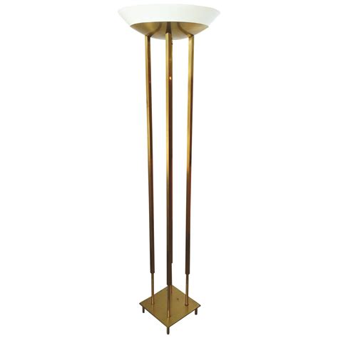 Mid Century Modern Brass Floor Torchiere Lamp Style Of Tommi Parzinger