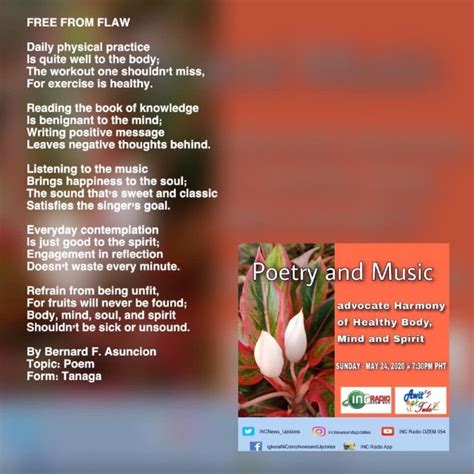 Free From Flaw By Bernard F Asuncion Free From Flaw Poem