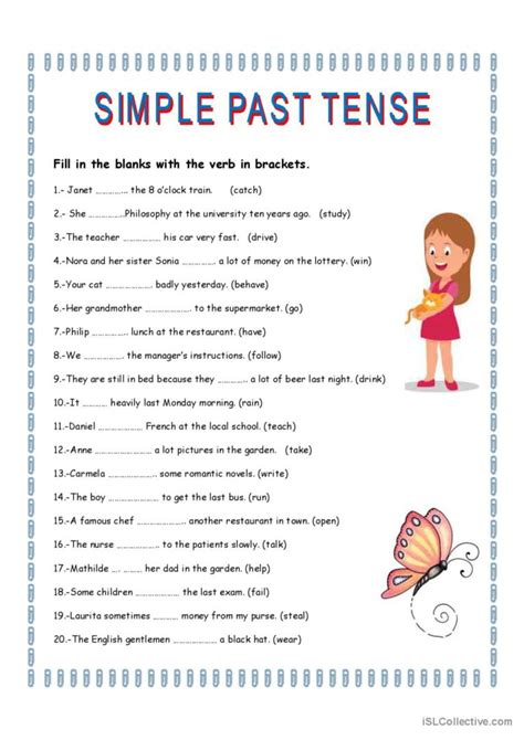 Simple Past Tense Worksheet General Fran Ais Fle Fiches Pedagogiques