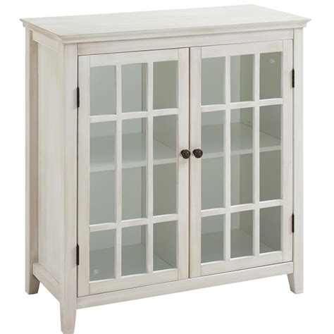 As you can see from their. Linon Home Decor Largo Antique White Storage Cabinet ...