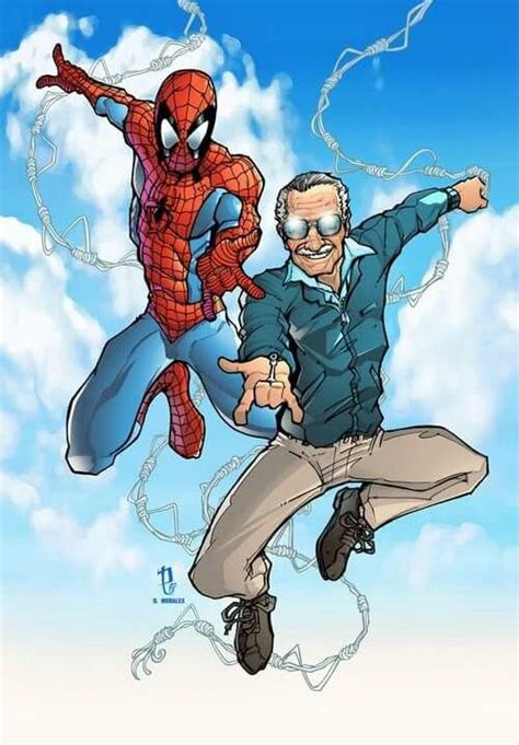 Spider Man And Stan Lee Stan Lee Spiderman Spiderman Spiderman Drawing