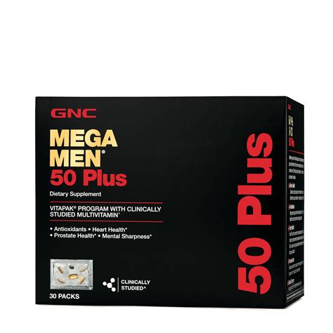Gnc Mega Men 50 Plus Vitapak 30 Packs Heart And Prostate Health Mental