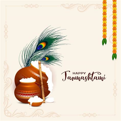 Happy Krishna Janmashtami Indian Traditional Festival Background