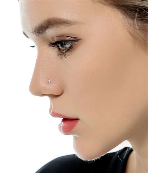 20g Nose Rings Studs 316 L Stainless Steel Nose Studs Cz Heart