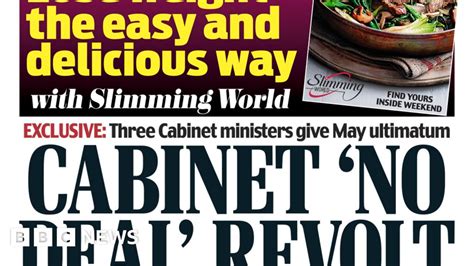 Newspaper Headlines Revolt And Quit Messages For Pm Bbc News