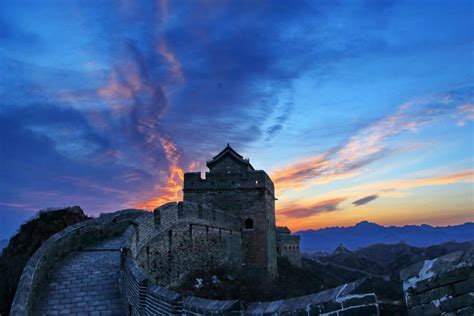 Colorful Sunsets Glow Hits The Great Wall Cn