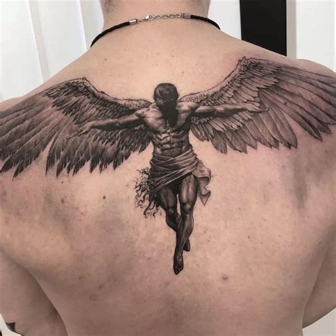 Greek Mythology Icarus Back Tattoo Tattoogoto