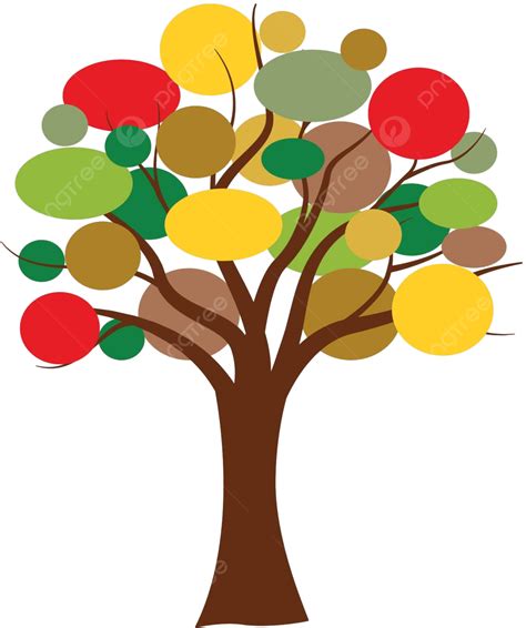 Vector Colorful Tree Artistic Vector Isolated Vector Artistic Vector