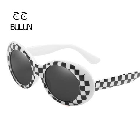 Bulun Clout Goggle Kurt Cobain Glasses Oval Sunglasses Female Male Sun