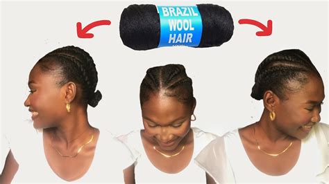 How To Big Double Side By Side Cornrows Using Brazilian Wool Youtube