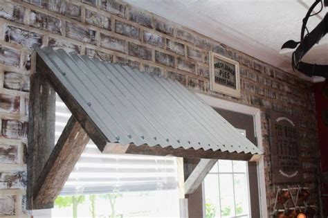 See more ideas about window awnings, house exterior, door canopy. Corrugated Metal Awning DIY | Diy awning, Metal awning ...