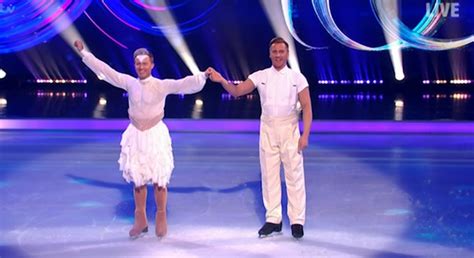 dancing on ice viewers distracted by h s swan lake inspired outfit as duo perform romantic