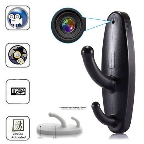 HD Hidden Spy Camera Clothes Hook DVR Video Nanny Cam Motion Detection