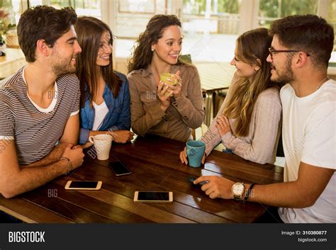 Group Friends Talking Image And Photo Free Trial Bigstock