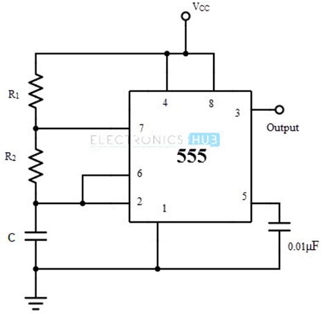 This tutorial provides sample circuits to set up a 555 timer in monostable, astable, and bistable modes as the second image is a close up of the diagram depicting the internal functional components of the chip. How to Generate PWM using 555 Timer IC? 555 Timer PWM Circuit