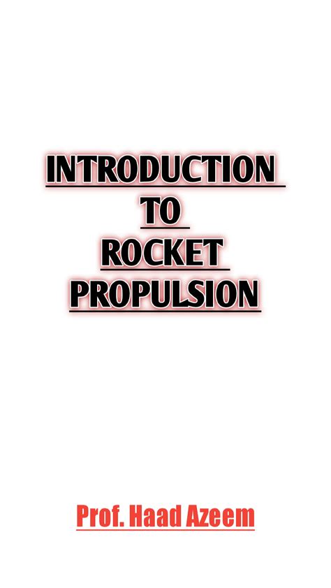 Solution Rocket Propulsion Introduction Studypool
