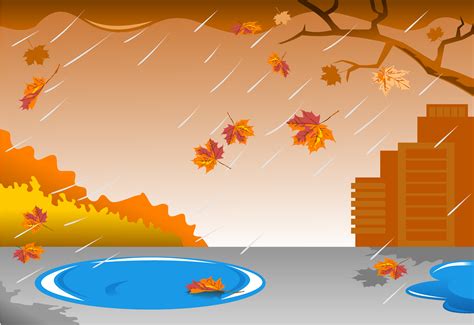 Cartoon Autumn Leaves Background Cartoon Fall Defoliation Background