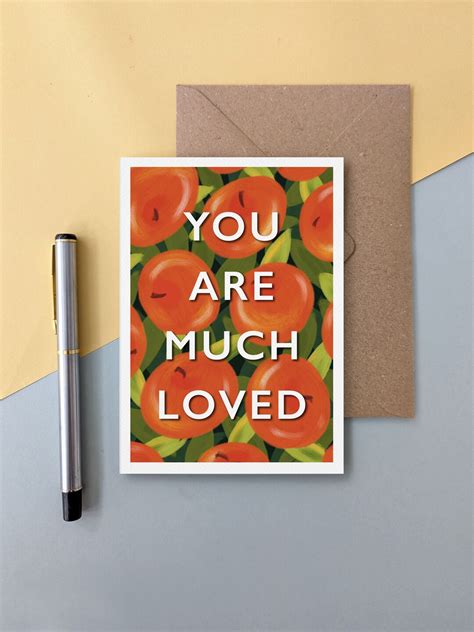 You Are Much Loved Greeting Card With Oranges Illustration A6 Etsy