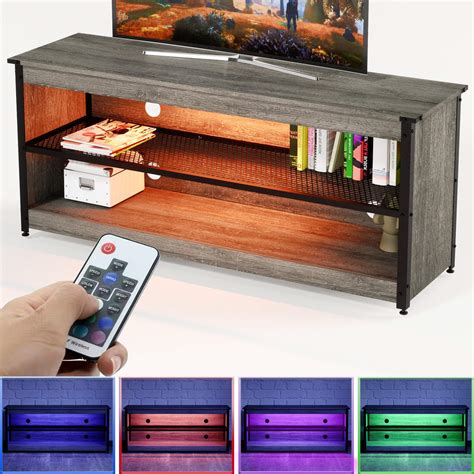 Bestier Gaming Led Tv Stand For 556065 Inch Tv 3 Tier Entertainment