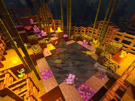 Axolotl Enclosure • • Minecraft Farm Cute Minecraft Houses