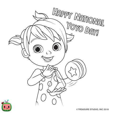 One of our main characters, baby jj, not only cute but also good at dancing. CoComelon Coloring Pages Yoyo Day - XColorings.com