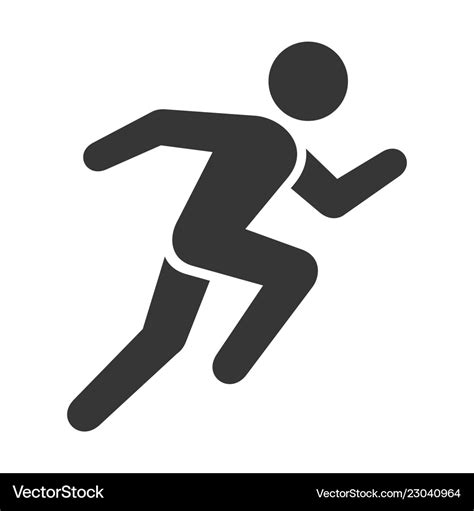 Run Icon Running Man On White Background Vector Image