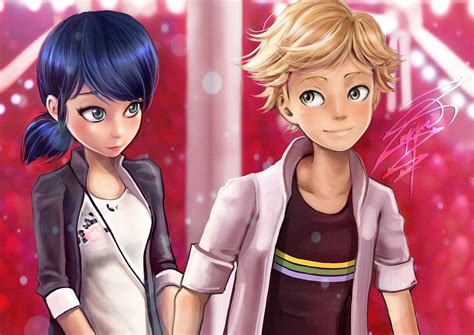 Marinette and Adrien - Miraculous Ladybug fã Art (41230693) - fanpop