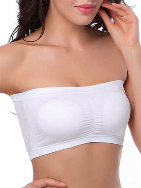 Mersariphy Womens Strapless Seamless Padded Bandeau Tube Tops Bra