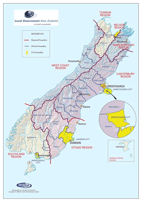 Nouvelle Zélande Île Du Sud Carte