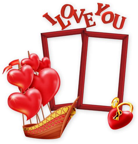 I Love You Valentines Day Frame Cadre St Valentin Png