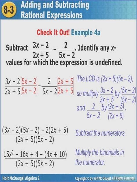 Adding And Subtracting Rational Expressions Quizizz