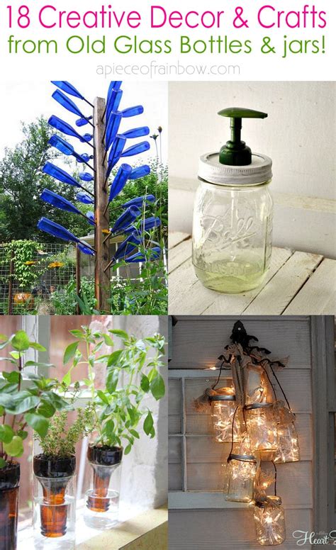 18 Creative DIY Glass Bottle Decor & Craft Ideas | A Piece Of Rainbow gambar png