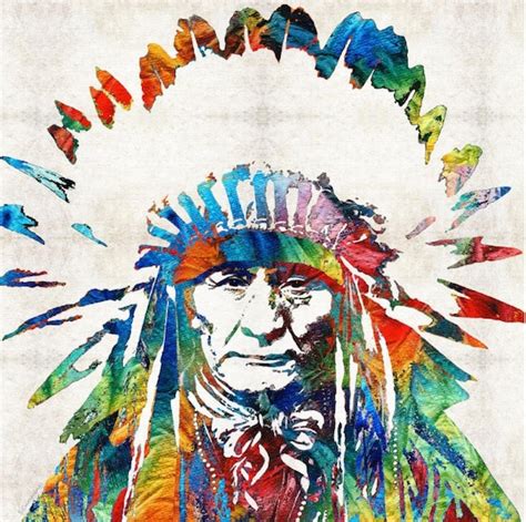 Colorful Native American Art Print From Painting Primary Etsy