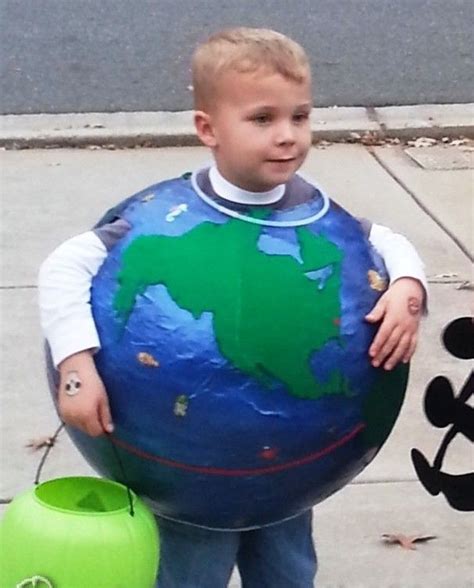 Coolest Paper Mache Earth Costume All Hallows In 2019 Space